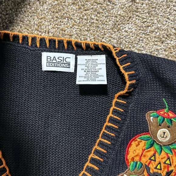 American Vintage Black and Orange Halloween Cardigan - Picture 3 of 3